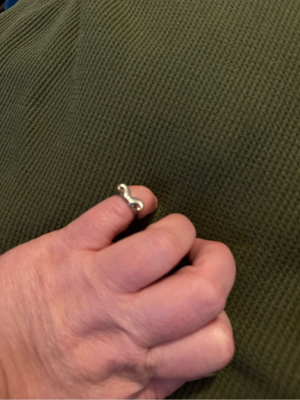 Sterling Silver Curved Mustache Knuckle Ring - Silver
